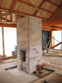 Completed side chanel wall of the refractory core.