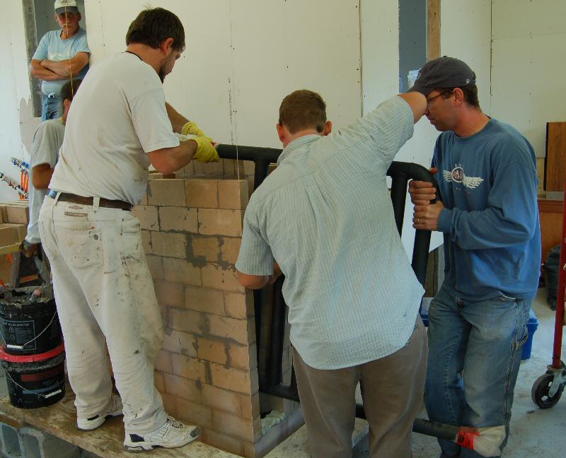 Experimental masonry hydronic heating workshop